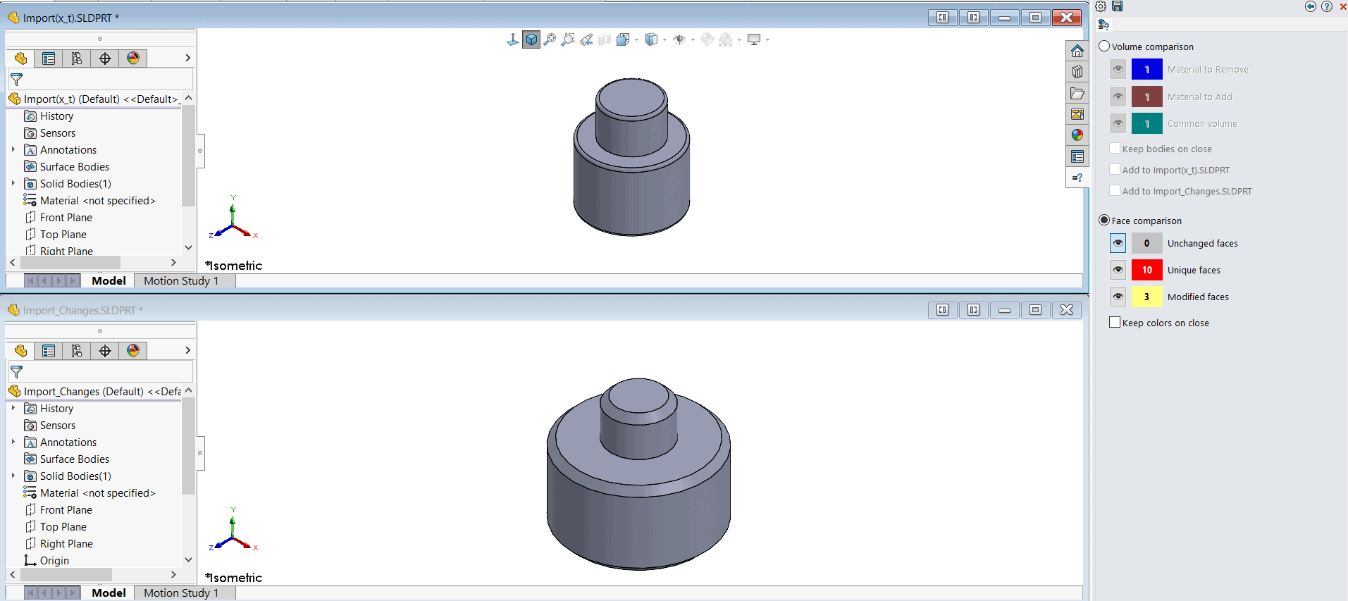 solidworks compare geometry, SOLIDWORKS Free Tools &ndash; Utilities &ndash; Compare Geometry