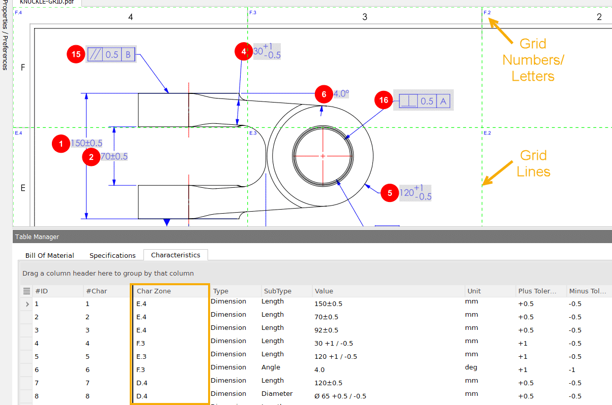solidworks inspection, SOLIDWORKS Inspection Standalone – Finding Characteristics with Ease Using a Grid